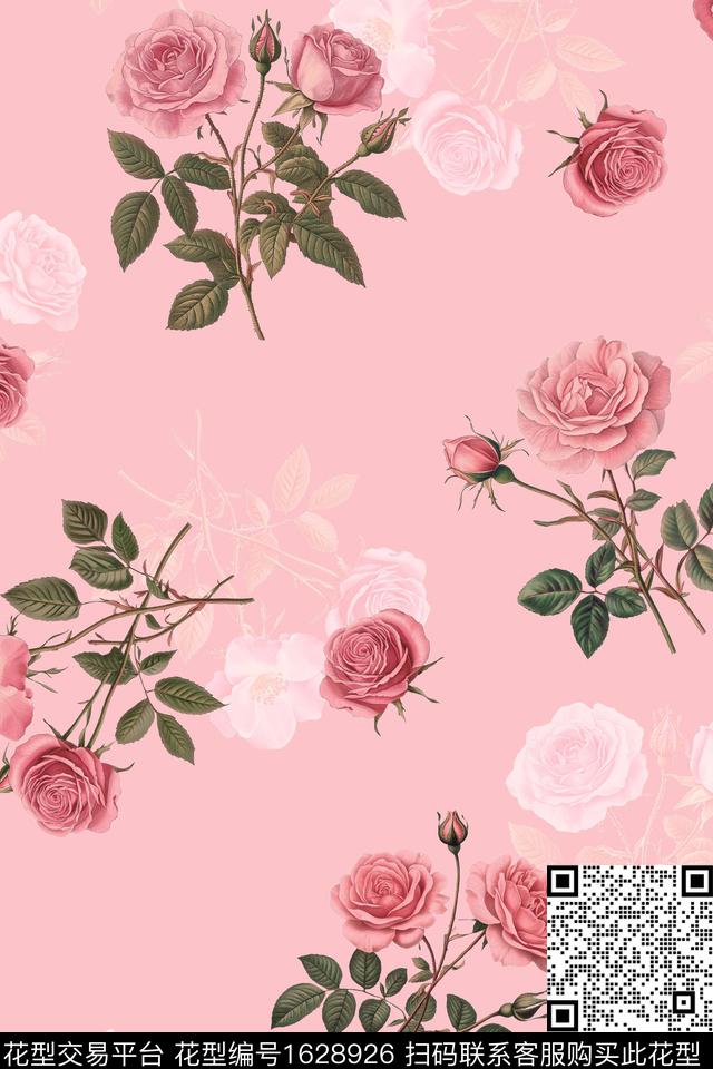 花卉影花数码印花华亿平台下载（图片编号: 1628926） - 瓦栏（Walan）