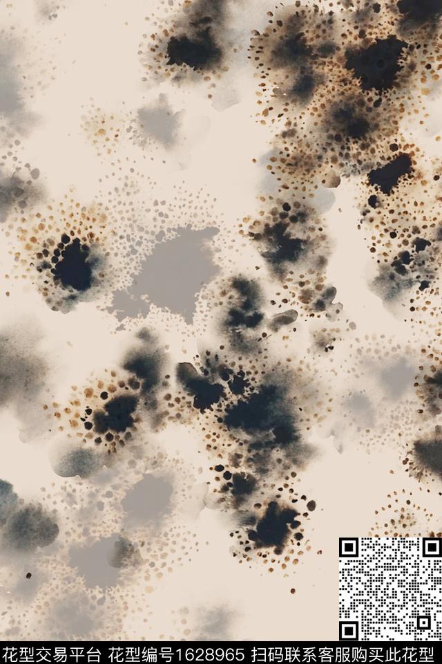 抽象墨迹水彩数码印花华亿平台下载（图片编号: 1628965） - 瓦栏（Walan）