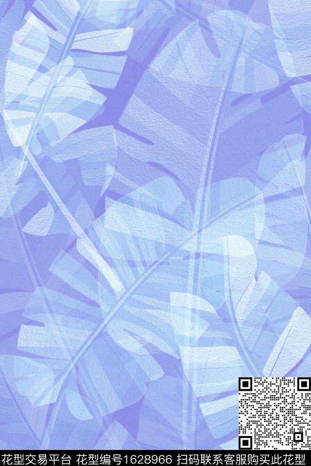 年轻女装植物大花数码印花华亿平台下载（图片编号: 1628966） - 瓦栏（Walan）