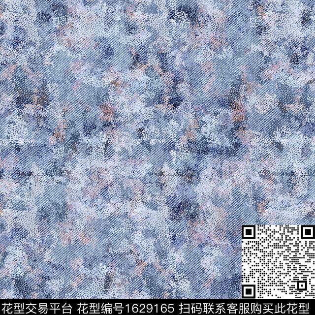 肌理牛仔抽象数码印花华亿平台下载（图片编号: 1629165） - 瓦栏（Walan）