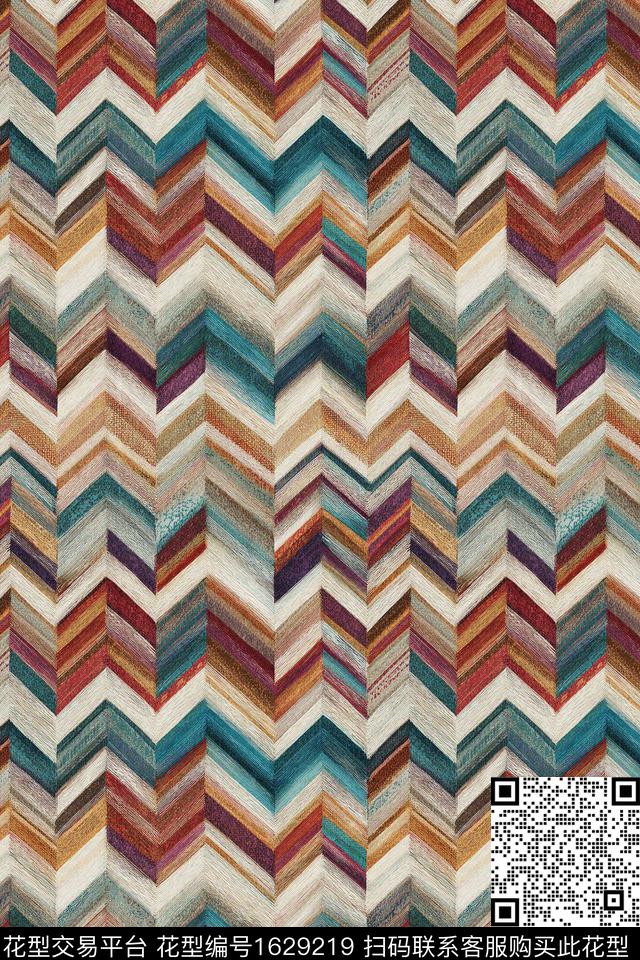 条纹刺绣数码印花华亿平台下载（图片编号: 1629219） - 瓦栏（Walan）