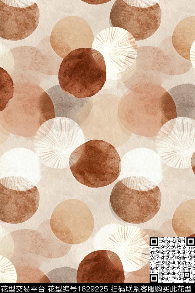 水彩几何圆数码印花华亿平台下载（图片编号: 1629225） - 瓦栏（Walan）