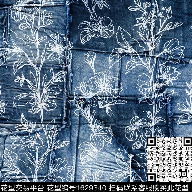 牛仔肌理牛仔布纹数码印花华亿平台下载（图片编号: 1629340） - 瓦栏（Walan）