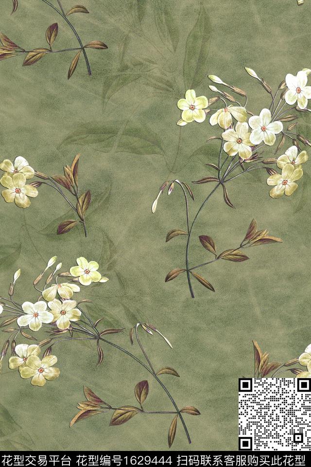 真丝花卉中老年数码印花华亿平台下载（图片编号: 1629444） - 瓦栏（Walan）