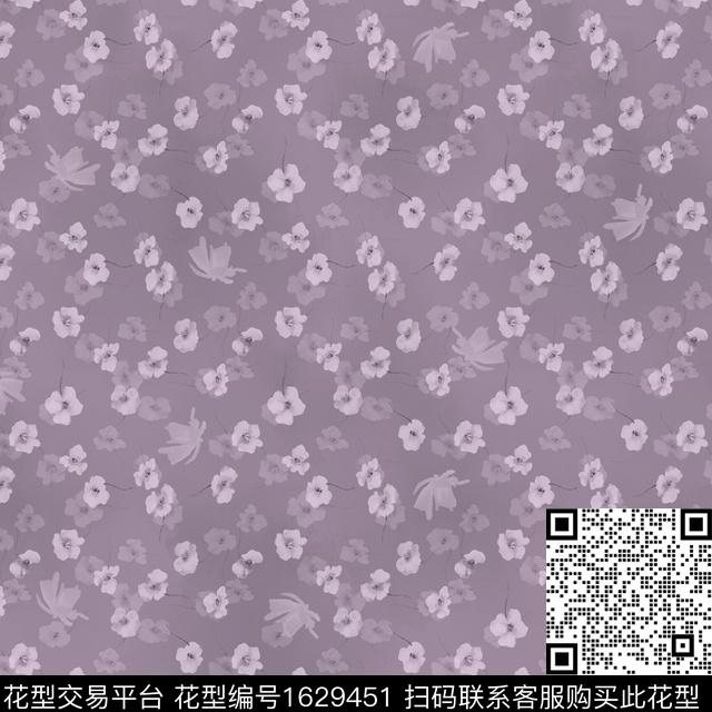 小碎花中老年花卉数码印花华亿平台下载（图片编号: 1629451） - 瓦栏（Walan）