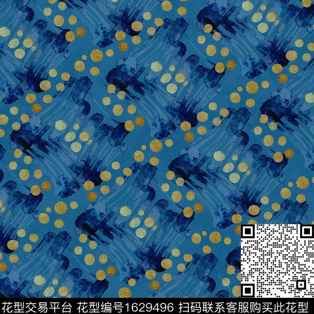 波点抽象水彩数码印花华亿平台下载（图片编号: 1629496） - 瓦栏（Walan）