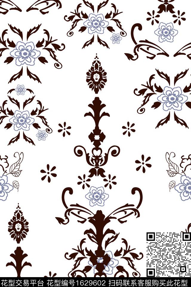 民族风复古民族花卉数码印花华亿平台下载（图片编号: 1629602） - 瓦栏（Walan）