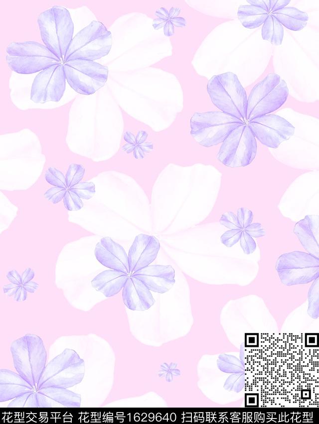 年轻女装植物大花数码印花华亿平台下载（图片编号: 1629640） - 瓦栏（Walan）