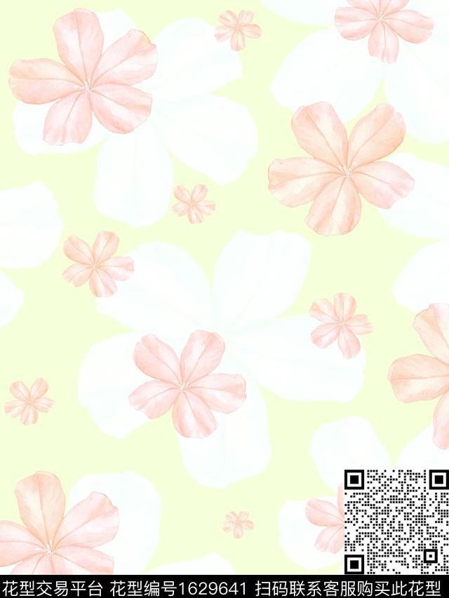 年轻女装植物大花数码印花华亿平台下载（图片编号: 1629641） - 瓦栏（Walan）
