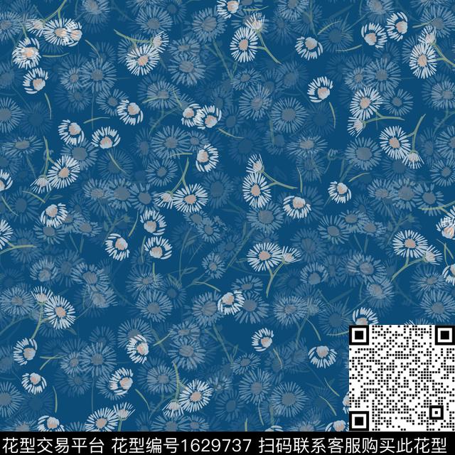 小碎花连衣裙影花数码印花华亿平台下载（图片编号: 1629737） - 瓦栏（Walan）