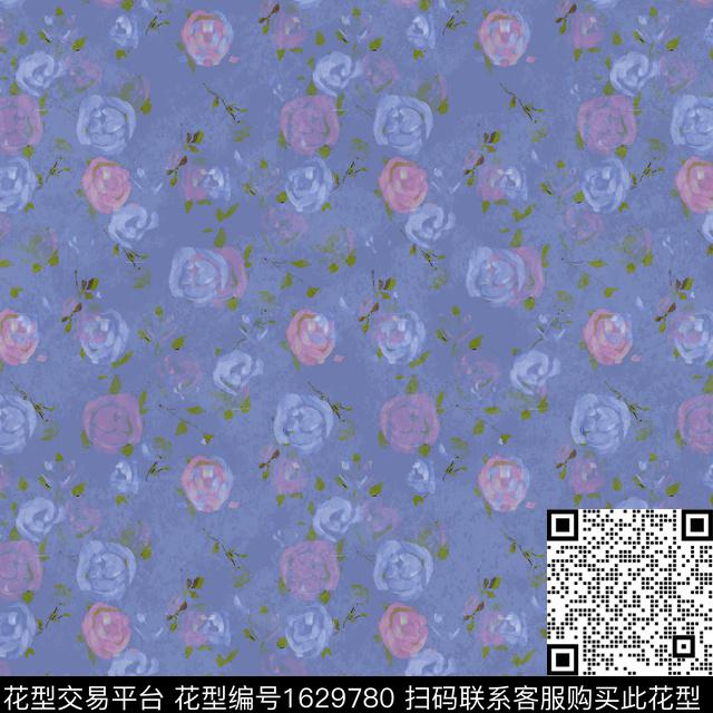 花卉抽象花卉小碎花数码印花华亿平台下载（图片编号: 1629780） - 瓦栏（Walan）