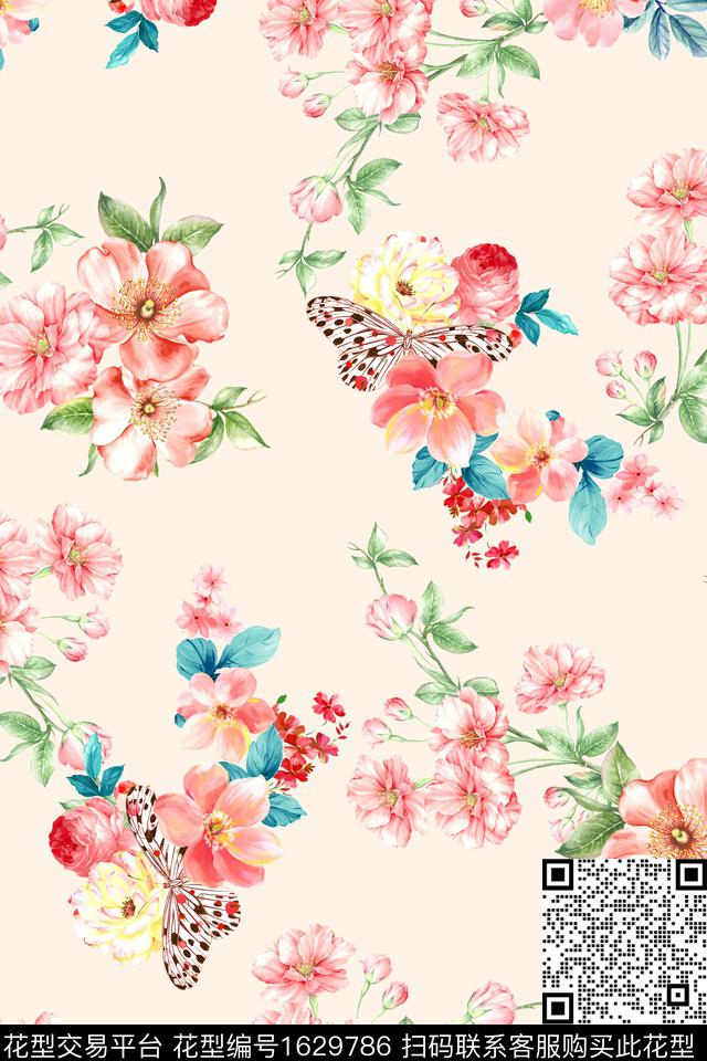 年轻女装花卉春夏华亿平台数码印花华亿平台下载（图片编号: 1629786） - 瓦栏（Walan）