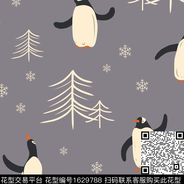 卡通动物可爱企鹅数码印花华亿平台下载（图片编号: 1629788） - 瓦栏（Walan）