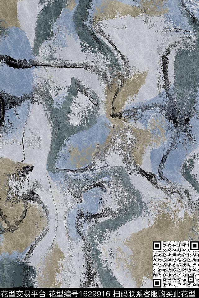 复古抽象飘逸数码印花华亿平台下载（图片编号: 1629916） - 瓦栏（Walan）