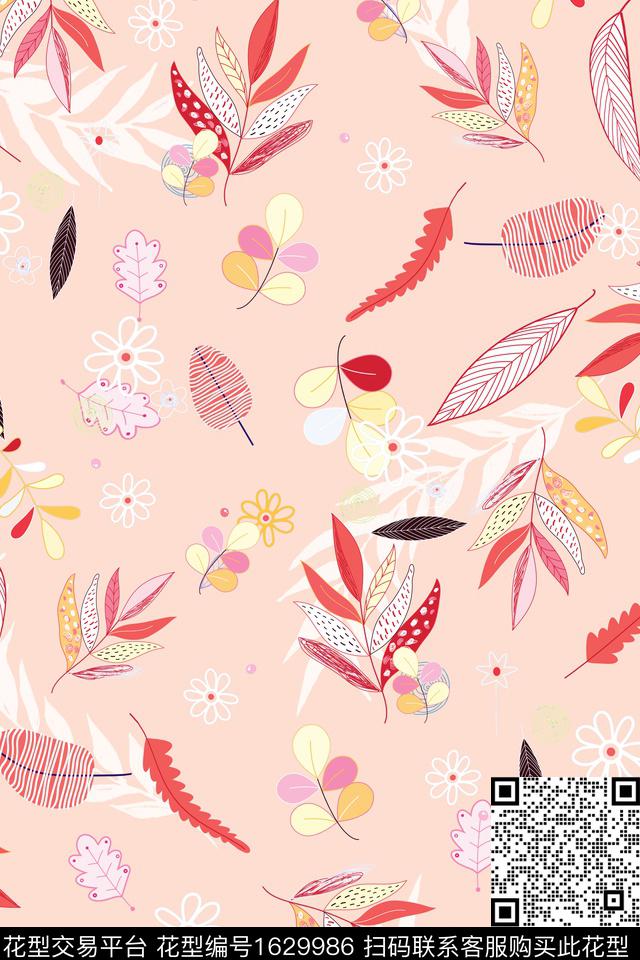 年轻女装趣味花卉数码印花华亿平台下载（图片编号: 1629986） - 瓦栏（Walan）