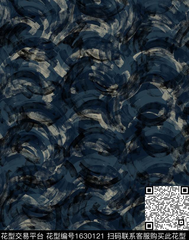 线条肌理水彩传统印花华亿平台下载（图片编号: 1630121） - 瓦栏（Walan）