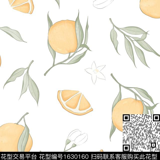 小清新橘子橙子传统印花华亿平台下载（图片编号: 1630160） - 瓦栏（Walan）