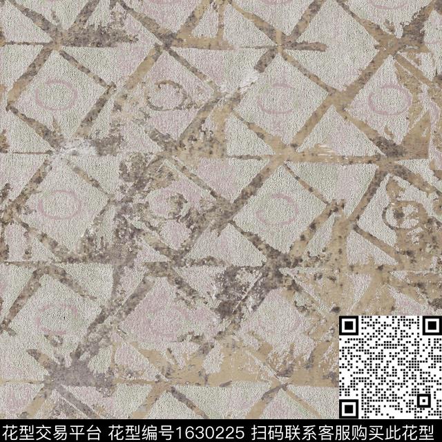 抽象肌理格子数码印花华亿平台下载（图片编号: 1630225） - 瓦栏（Walan）