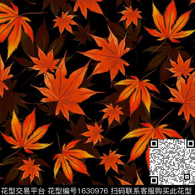 植物枫叶中老年数码印花华亿平台下载（图片编号: 1630976） - 瓦栏（Walan）