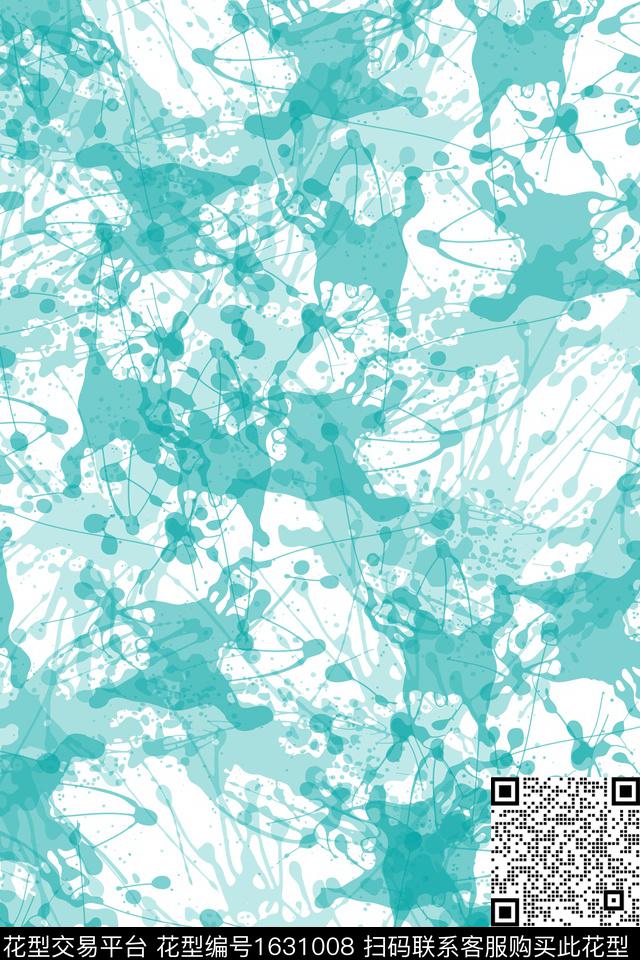 抽象墨迹涂鸦数码印花华亿平台下载（图片编号: 1631008） - 瓦栏（Walan）