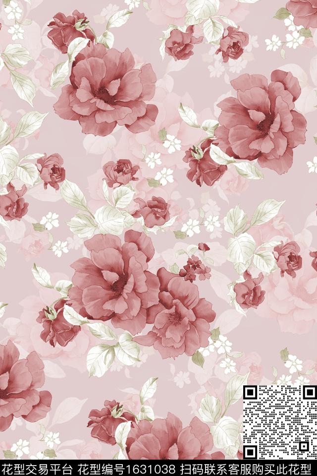 花卉女装影花数码印花华亿平台下载（图片编号: 1631038） - 瓦栏（Walan）