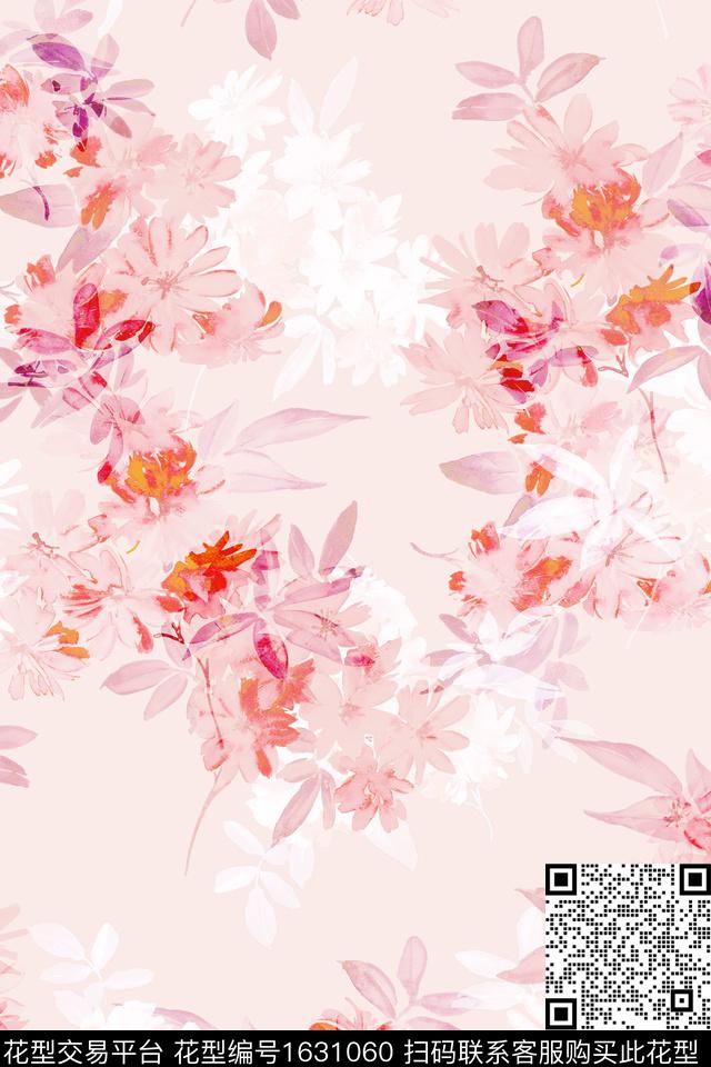 花卉小碎花女装数码印花华亿平台下载（图片编号: 1631060） - 瓦栏（Walan）