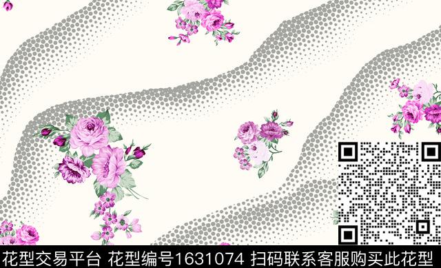 花卉波点小清新数码印花华亿平台下载（图片编号: 1631074） - 瓦栏（Walan）