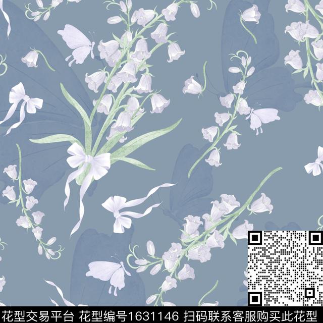 年轻女装植物花卉数码印花华亿平台下载（图片编号: 1631146） - 瓦栏（Walan）