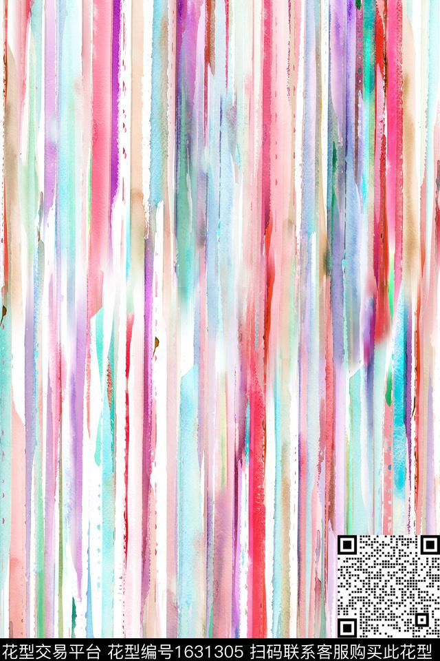 水彩笔触条纹数码印花华亿平台下载（图片编号: 1631305） - 瓦栏（Walan）
