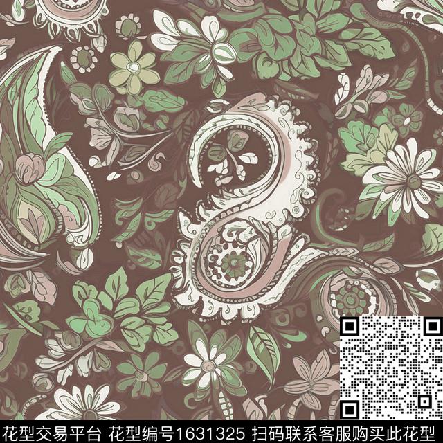民族风佩斯利腰果花数码印花华亿平台下载（图片编号: 1631325） - 瓦栏（Walan）
