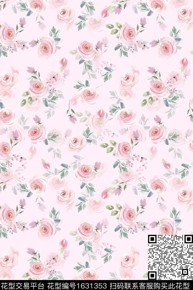 水彩花卉小碎花花卉数码印花华亿平台下载（图片编号: 1631353） - 瓦栏（Walan）