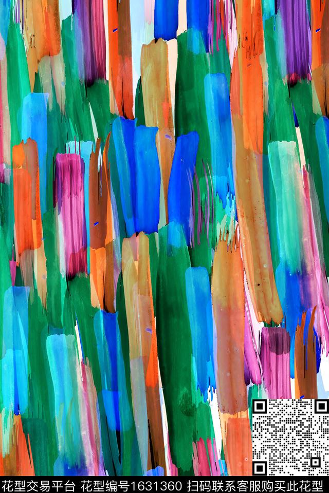 水彩笔触抽象数码印花华亿平台下载（图片编号: 1631360） - 瓦栏（Walan）