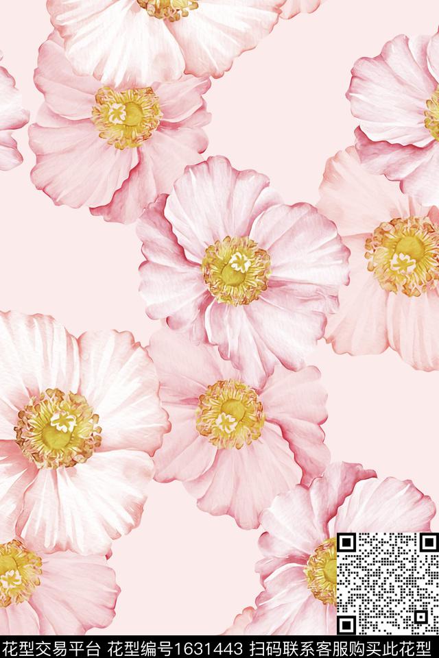 花卉女装清爽底花卉数码印花华亿平台下载（图片编号: 1631443） - 瓦栏（Walan）