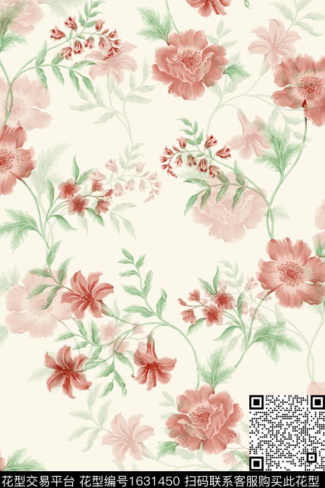 花卉女装影花数码印花华亿平台下载（图片编号: 1631450） - 瓦栏（Walan）