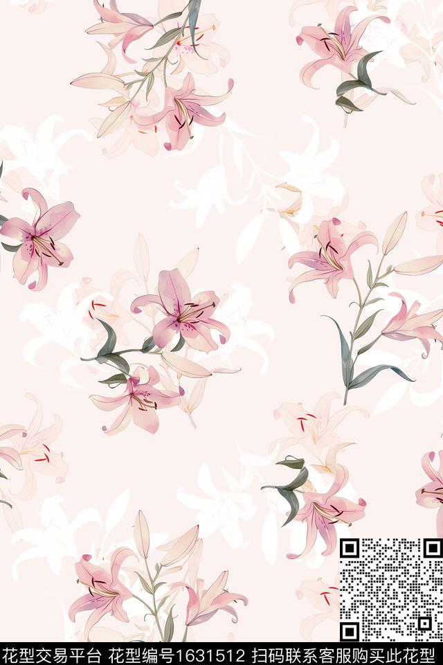 影花花卉春夏华亿平台数码印花华亿平台下载（图片编号: 1631512） - 瓦栏（Walan）