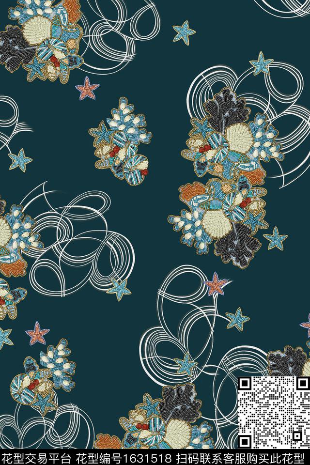 线条中老年抽象数码印花华亿平台下载（图片编号: 1631518） - 瓦栏（Walan）