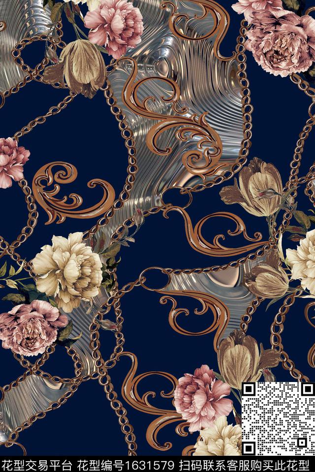 民族风花卉中老年数码印花华亿平台下载（图片编号: 1631579） - 瓦栏（Walan）