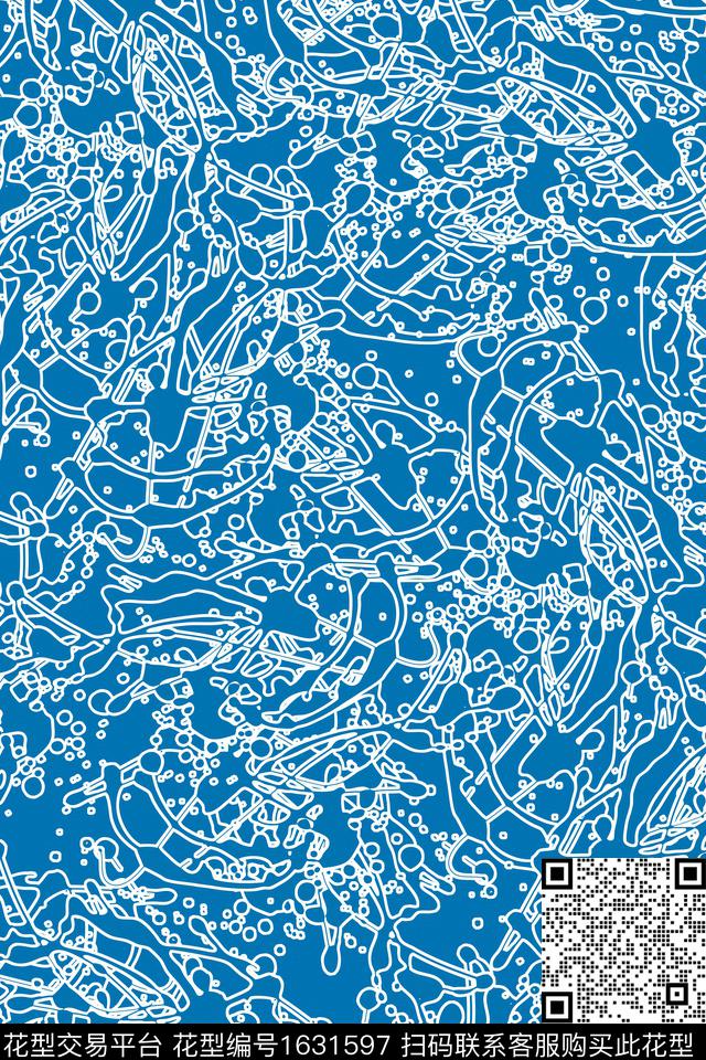 抽象涂鸦传统印花华亿平台下载（图片编号: 1631597） - 瓦栏（Walan）