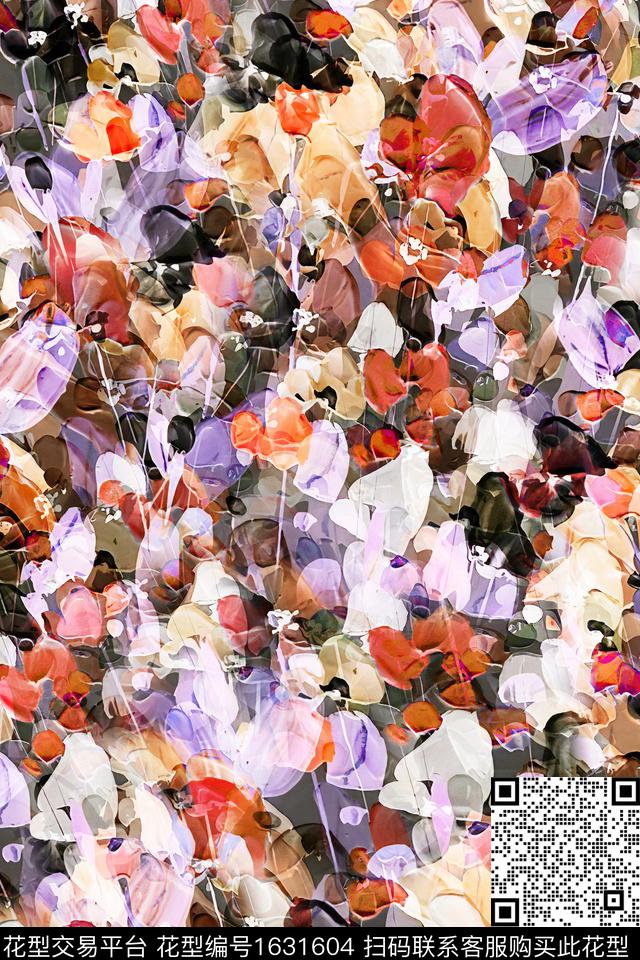 水彩抽象数码印花华亿平台下载（图片编号: 1631604） - 瓦栏（Walan）