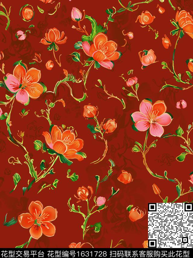 年轻女装小碎花数码华亿平台数码印花华亿平台下载（图片编号: 1631728） - 瓦栏（Walan）