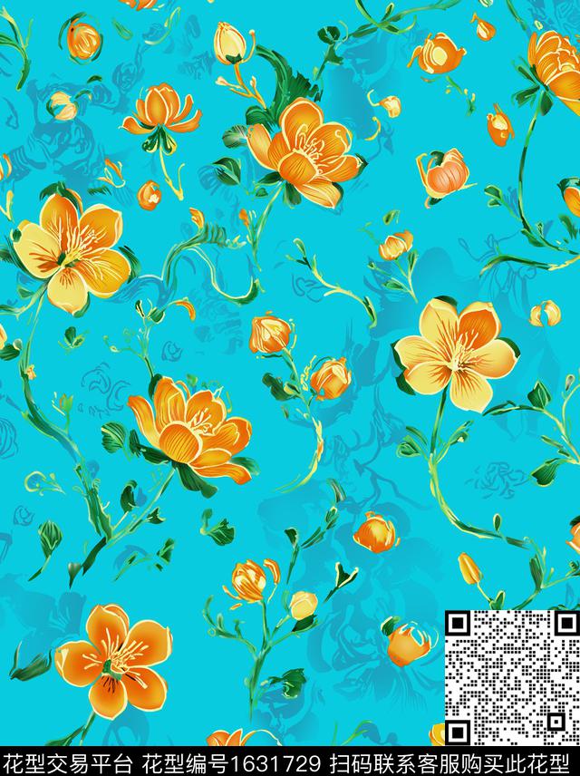 年轻女装小碎花数码华亿平台数码印花华亿平台下载（图片编号: 1631729） - 瓦栏（Walan）