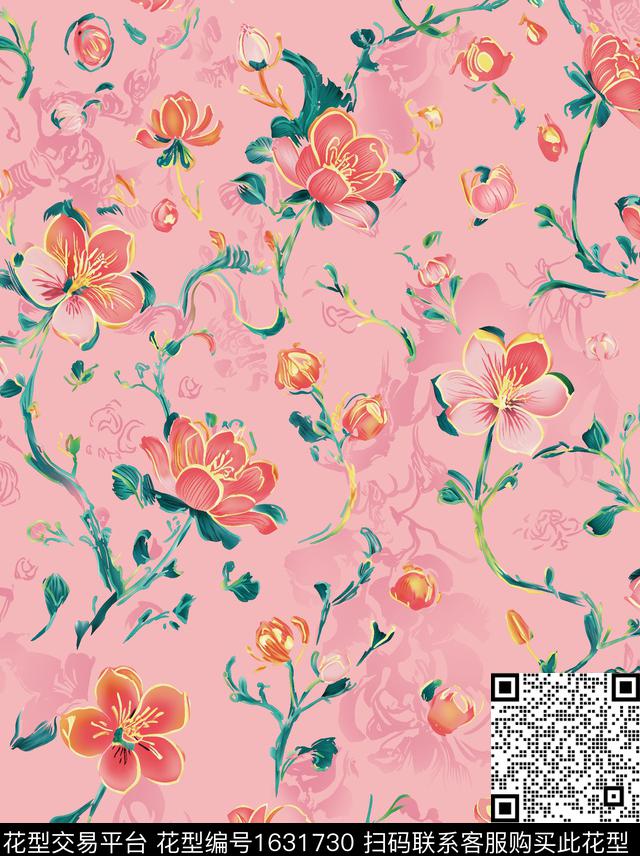 年轻女装小碎花数码华亿平台数码印花华亿平台下载（图片编号: 1631730） - 瓦栏（Walan）