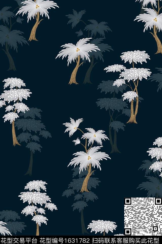 植物树木热带华亿平台数码印花华亿平台下载（图片编号: 1631782） - 瓦栏（Walan）