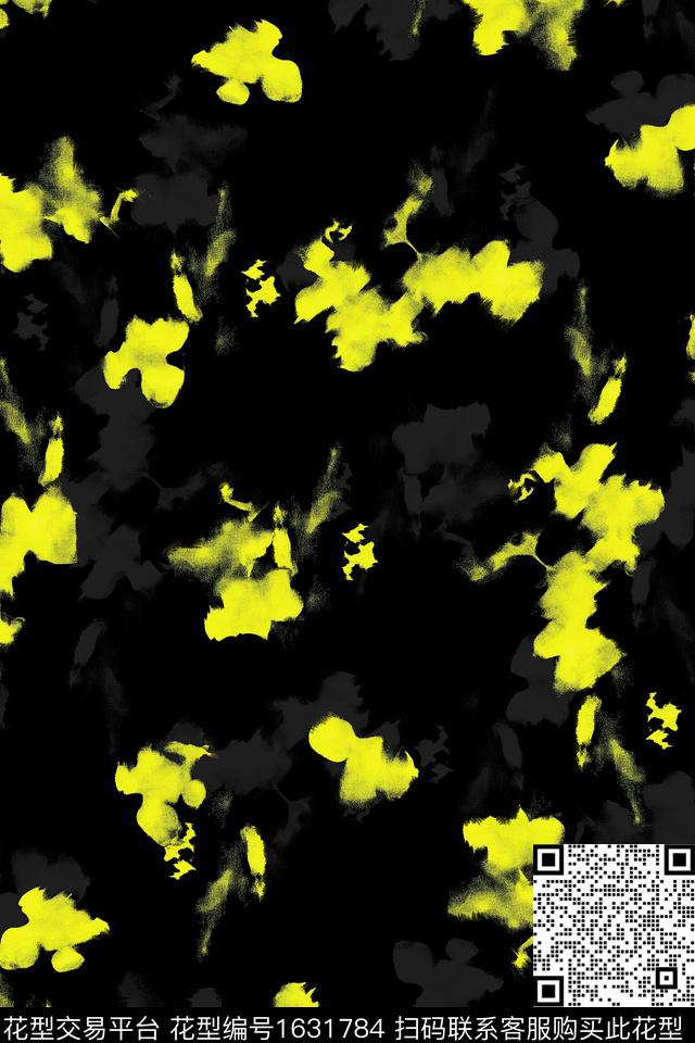 云雾抽象黑底数码印花华亿平台下载（图片编号: 1631784） - 瓦栏（Walan）