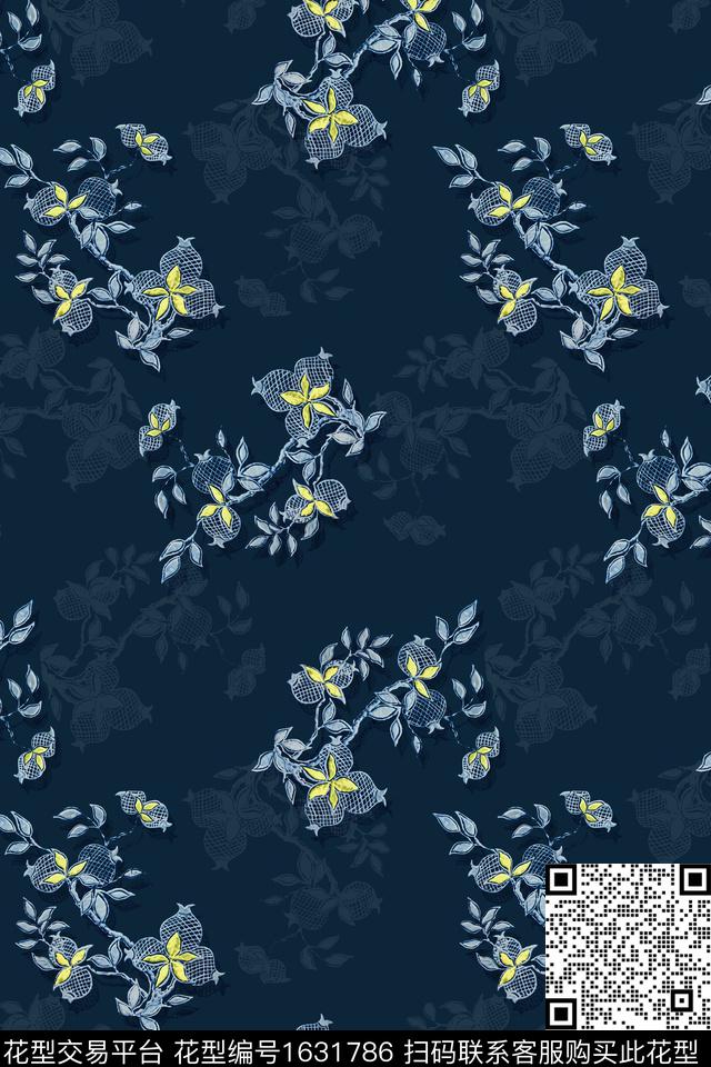 花卉影花中老年数码印花华亿平台下载（图片编号: 1631786） - 瓦栏（Walan）