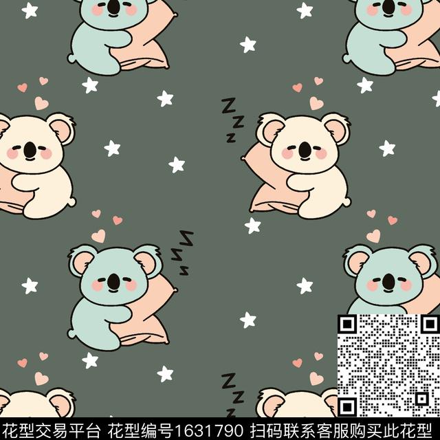 卡通趣味考拉数码印花华亿平台下载（图片编号: 1631790） - 瓦栏（Walan）