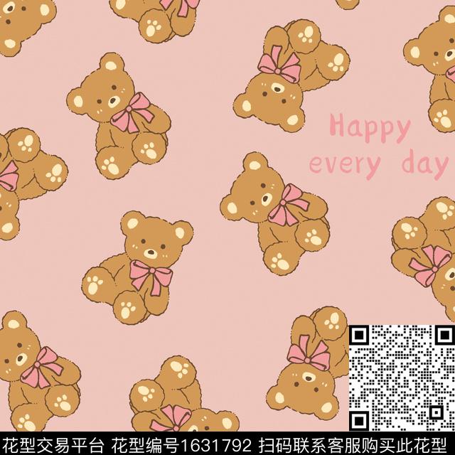 卡通趣味小熊数码印花华亿平台下载（图片编号: 1631792） - 瓦栏（Walan）