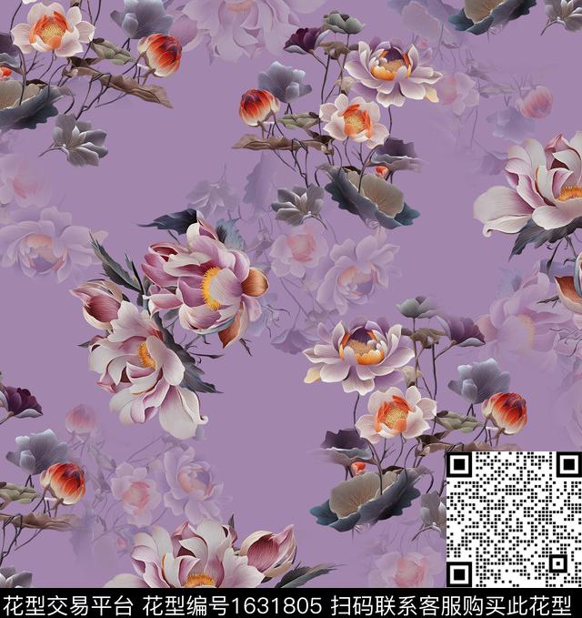 花卉绣花华亿平台影花数码印花华亿平台下载（图片编号: 1631805） - 瓦栏（Walan）