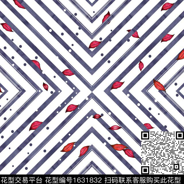 波点条纹几何数码印花华亿平台下载（图片编号: 1631832） - 瓦栏（Walan）