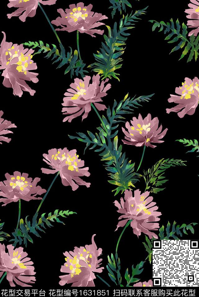 年轻女装小碎花油画华亿平台数码印花华亿平台下载（图片编号: 1631851） - 瓦栏（Walan）